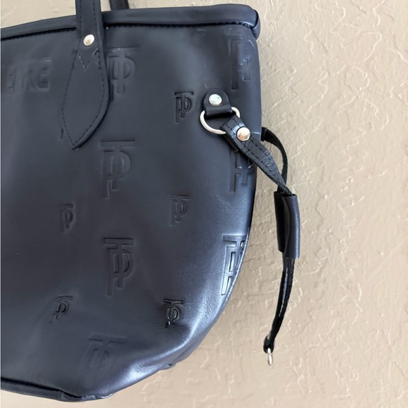 (Troy Pierre) Chic Blue Leather Tote Bag - Picture 10 of 10